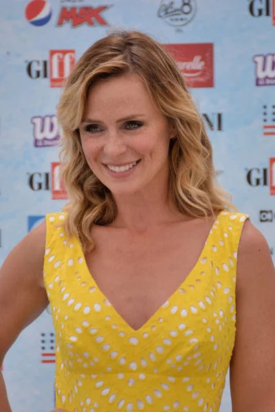 Giffoni Valle Piana, Sa, İtalya - 24 Temmuz 2018: Serena Autieri, Giffoni Film Festivali 2018 - üzerinde 24 Temmuz 2018 Giffoni Valle Piana, İtalya 