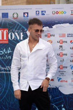 Giffoni Valle Piana, Sa, İtalya - 26 Temmuz 2018: Vegas Jones, Giffoni Film Festivali 2018 - üzerinde 26 Temmuz 2018 Giffoni Valle Piana, İtalya 