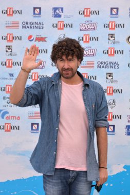 Giffoni Valle Piana, Sa, İtalya - 27 Temmuz 2018: Alessandro Siani, Giffoni Film Festivali 2018 - üzerinde 27 Temmuz 2018 Giffoni Valle Piana, İtalya 