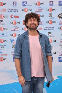 Giffoni Valle Piana, Sa, İtalya - 27 Temmuz 2018: Alessandro Siani, Giffoni Film Festivali 2018 - üzerinde 27 Temmuz 2018 Giffoni Valle Piana, İtalya 
