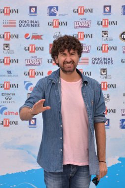 Giffoni Valle Piana, Sa, İtalya - 27 Temmuz 2018: Alessandro Siani, Giffoni Film Festivali 2018 - üzerinde 27 Temmuz 2018 Giffoni Valle Piana, İtalya 