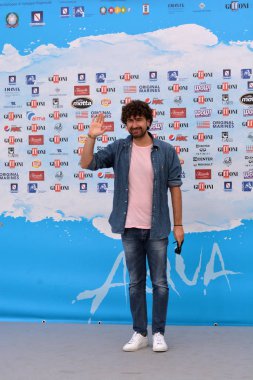 Giffoni Valle Piana, Sa, İtalya - 27 Temmuz 2018: Alessandro Siani, Giffoni Film Festivali 2018 - üzerinde 27 Temmuz 2018 Giffoni Valle Piana, İtalya 