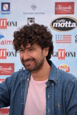 Giffoni Valle Piana, Sa, İtalya - 27 Temmuz 2018: Alessandro Siani, Giffoni Film Festivali 2018 - üzerinde 27 Temmuz 2018 Giffoni Valle Piana, İtalya 