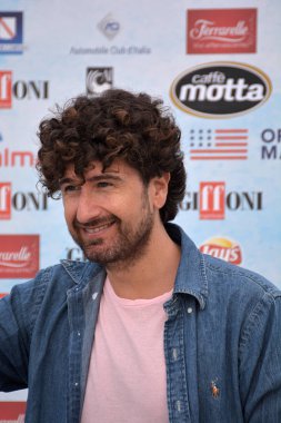 Giffoni Valle Piana, Sa, İtalya - 27 Temmuz 2018: Alessandro Siani, Giffoni Film Festivali 2018 - üzerinde 27 Temmuz 2018 Giffoni Valle Piana, İtalya 