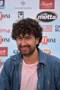 Giffoni Valle Piana, Sa, İtalya - 27 Temmuz 2018: Alessandro Siani, Giffoni Film Festivali 2018 - üzerinde 27 Temmuz 2018 Giffoni Valle Piana, İtalya 