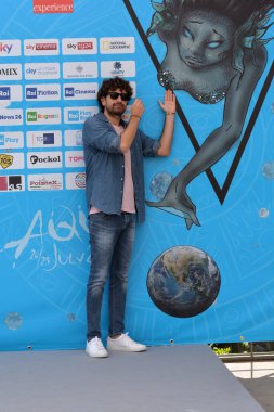 Giffoni Valle Piana, Sa, İtalya - 27 Temmuz 2018: Alessandro Siani, Giffoni Film Festivali 2018 - üzerinde 27 Temmuz 2018 Giffoni Valle Piana, İtalya 