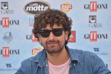 Giffoni Valle Piana, Sa, İtalya - 27 Temmuz 2018: Alessandro Siani, Giffoni Film Festivali 2018 - üzerinde 27 Temmuz 2018 Giffoni Valle Piana, İtalya 