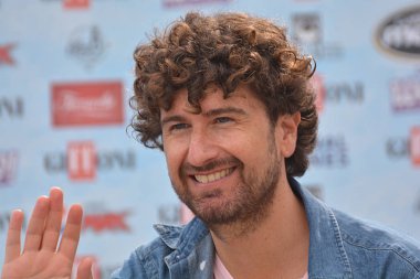 Giffoni Valle Piana, Sa, İtalya - 27 Temmuz 2018: Alessandro Siani, Giffoni Film Festivali 2018 - üzerinde 27 Temmuz 2018 Giffoni Valle Piana, İtalya 