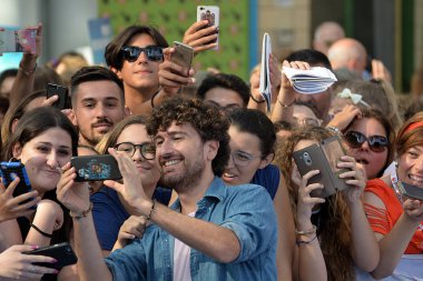 Giffoni Valle Piana, Sa, İtalya - 27 Temmuz 2018: Alessandro Siani, Giffoni Film Festivali 2018 - üzerinde 27 Temmuz 2018 Giffoni Valle Piana, İtalya 