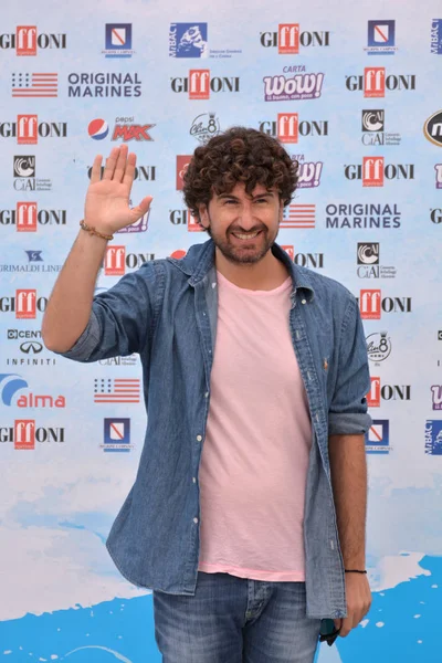 Giffoni Valle Piana, Sa, İtalya - 27 Temmuz 2018: Alessandro Siani, Giffoni Film Festivali 2018 - üzerinde 27 Temmuz 2018 Giffoni Valle Piana, İtalya 
