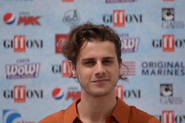 Giffoni Valle Piana, Sa, İtalya - 24 Temmuz 2018: Andrea Arcangeli, Giffoni Film Festivali 2018 - üzerinde 24 Temmuz 2018 Giffoni Valle Piana, İtalya