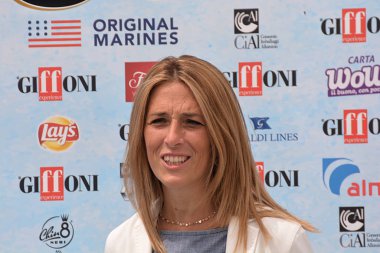 Giffoni Valle Piana, Sa, İtalya - 27 Temmuz 2018: Chiara Marciani, Giffoni Film Festivali 2018 - üzerinde 27 Temmuz 2018 Giffoni Valle Piana, İtalya 