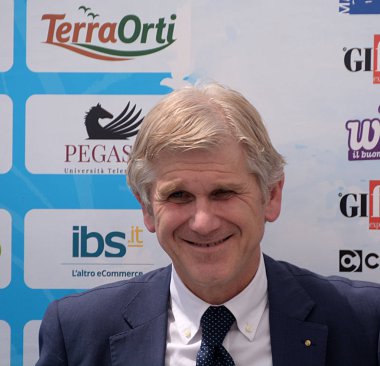 Giffoni Valle Piana, Sa, İtalya - 26 Temmuz 2018: Ermanno Ruozzi, Giffoni Film Festivali 2018 - üzerinde 26 Temmuz 2018 Giffoni Valle Piana, İtalya 