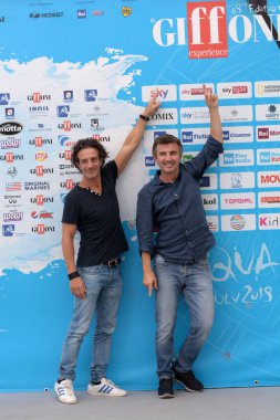 Giffoni Valle Piana, Sa, İtalya - 28 Temmuz 2018: Ficarra e Picone, Giffoni Film Festivali 2018 - üzerinde 28 Temmuz 2018 Giffoni Valle Piana, İtalya 
