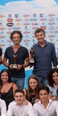 Giffoni Valle Piana, Sa, İtalya - 28 Temmuz 2018: Ficarra e Picone, Giffoni Film Festivali 2018 - üzerinde 28 Temmuz 2018 Giffoni Valle Piana, İtalya 