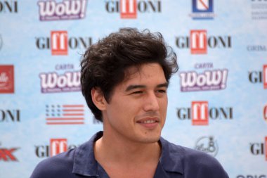 Giffoni Valle Piana, Sa, İtalya - 21 Temmuz 2018: Cristiano Caccamo, Giffoni Film Festivali 2018 - üzerinde 21 Temmuz 2018 Giffoni Valle Piana, İtalya