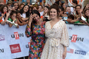 Giffoni Valle Piana, Sa, İtalya - 22 Temmuz 2018: Francesca Chillemi Diana Del Bufalo Giffoni, Festival 2018 - 22 Temmuz 2018 Giffoni Valle Piana, İtalya üzerinde Film ve