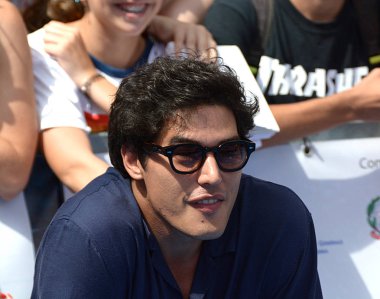Giffoni Valle Piana, Sa, İtalya - 21 Temmuz 2018: Cristiano Caccamo, Giffoni Film Festivali 2018 - üzerinde 21 Temmuz 2018 Giffoni Valle Piana, İtalya