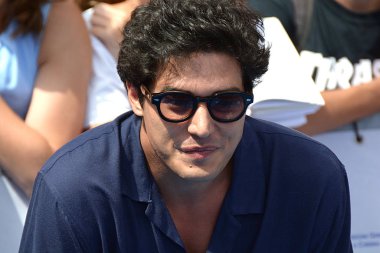 Giffoni Valle Piana, Sa, İtalya - 21 Temmuz 2018: Cristiano Caccamo, Giffoni Film Festivali 2018 - üzerinde 21 Temmuz 2018 Giffoni Valle Piana, İtalya
