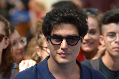 Giffoni Valle Piana, Sa, İtalya - 21 Temmuz 2018: Cristiano Caccamo, Giffoni Film Festivali 2018 - üzerinde 21 Temmuz 2018 Giffoni Valle Piana, İtalya