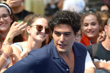 Giffoni Valle Piana, Sa, İtalya - 21 Temmuz 2018: Cristiano Caccamo, Giffoni Film Festivali 2018 - üzerinde 21 Temmuz 2018 Giffoni Valle Piana, İtalya