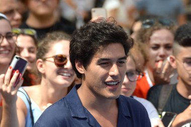 Giffoni Valle Piana, Sa, İtalya - 21 Temmuz 2018: Cristiano Caccamo, Giffoni Film Festivali 2018 - üzerinde 21 Temmuz 2018 Giffoni Valle Piana, İtalya