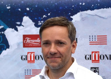 Giffoni Valle Piana, Sa, İtalya - 23 Temmuz 2018: Richard Henders, Giffoni üzerinde 23 Temmuz 2018 Giffoni Valle Piana, İtalya Festivali 2018 - Film