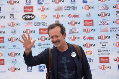 Giffoni Valle Piana, Sa, Italy - July 26, 2018 : Rocco Papaleo at Giffoni Film Festival 2018 - on July 26, 2018 in Giffoni Valle Piana, Italy clipart