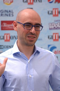 Giffoni Valle Piana, Sa, İtalya - 25 Temmuz 2018: Salvatore Aranzulla, Giffoni Film Festivali 2018 - üzerinde 25 Temmuz 2018 Giffoni Valle Piana, İtalya