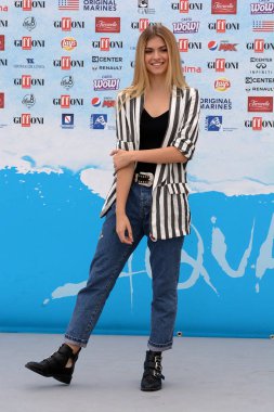 Giffoni Valle Piana, Sa, İtalya - 22 Temmuz 2018: Aurora Moroni, Giffoni Film Festivali 2018 - üzerinde 22 Temmuz 2018 Giffoni Valle Piana, İtalya