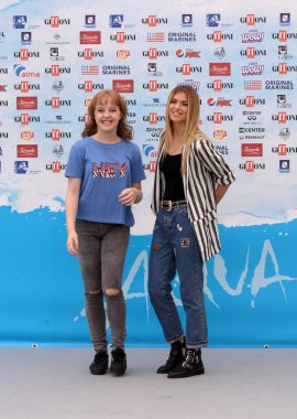 Giffoni Valle Piana, Sa, İtalya - 22 Temmuz 2018: Sara ve Marti (Aurora Moroni Film ve Chiara Del Francia) Giffoni, Festival 2018 - üzerinde 22 Temmuz 2018 Giffoni Valle Piana, İtalya