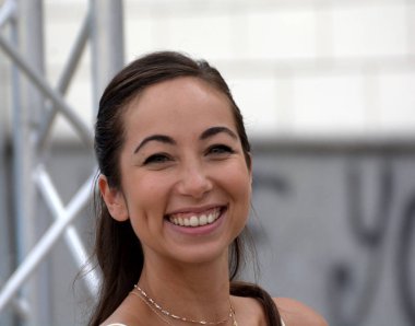 Giffoni Valle Piana, Sa, İtalya - 23 Temmuz 2018: Tess Masazza, Giffoni Film Festivali 2018 - üzerinde 23 Temmuz 2018 Giffoni Valle Piana, İtalya 