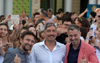 Giffoni Valle Piana, Sa, İtalya - 21 Temmuz 2018: Trio Medusa adlı Giffoni Film Festivali 2018 - üzerinde 21 Temmuz 2018 Giffoni Valle Piana, İtalya
