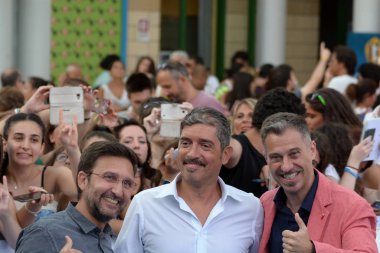 Giffoni Valle Piana, Sa, İtalya - 21 Temmuz 2018: Trio Medusa adlı Giffoni Film Festivali 2018 - üzerinde 21 Temmuz 2018 Giffoni Valle Piana, İtalya