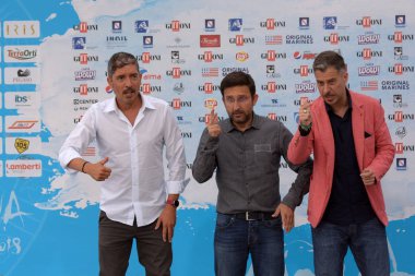 Giffoni Valle Piana, Sa, İtalya - 21 Temmuz 2018: Trio Medusa adlı Giffoni Film Festivali 2018 - üzerinde 21 Temmuz 2018 Giffoni Valle Piana, İtalya
