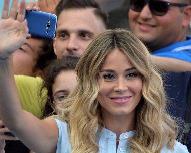 Giffoni Valle Piana, Sa, İtalya - 27 Temmuz 2018: Diletta Leotta, Giffoni Film Festivali 2018 - üzerinde 27 Temmuz 2018 Giffoni Valle Piana, İtalya