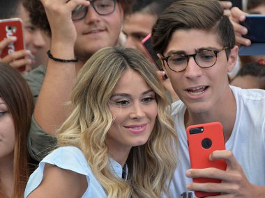 Giffoni Valle Piana, Sa, İtalya - 27 Temmuz 2018: Diletta Leotta, Giffoni Film Festivali 2018 - üzerinde 27 Temmuz 2018 Giffoni Valle Piana, İtalya