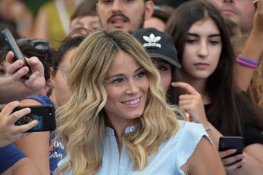 Giffoni Valle Piana, Sa, İtalya - 27 Temmuz 2018: Diletta Leotta, Giffoni Film Festivali 2018 - üzerinde 27 Temmuz 2018 Giffoni Valle Piana, İtalya