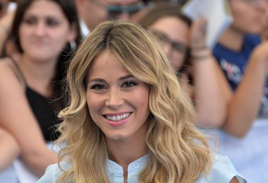 Giffoni Valle Piana, Sa, İtalya - 27 Temmuz 2018: Diletta Leotta, Giffoni Film Festivali 2018 - üzerinde 27 Temmuz 2018 Giffoni Valle Piana, İtalya