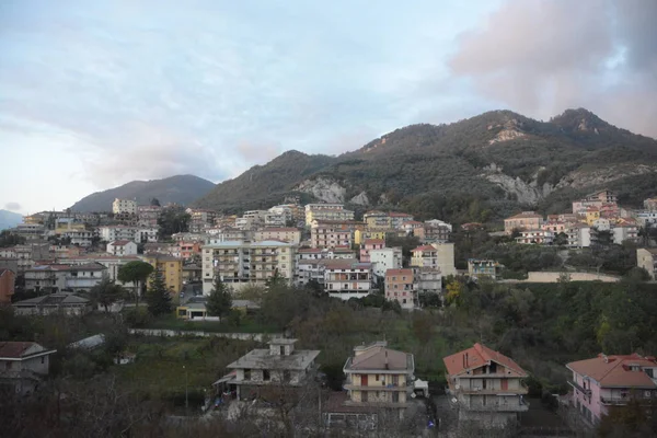 Paisaje Urbano Montecorvino Rovella Italia — Foto de Stock