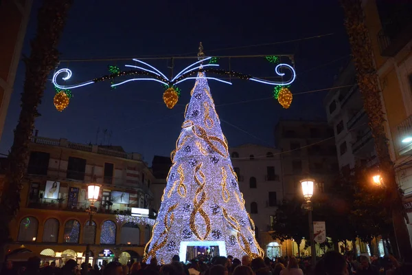 Italy Luci Artista Christmas Lights Show Salerno December 2018 — Stock Photo, Image