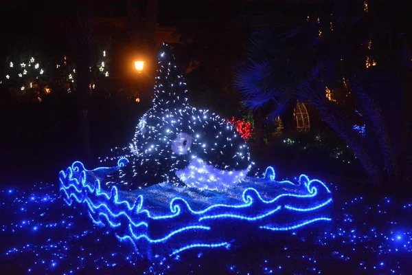 Italy Luci Artista Christmas Lights Show Salerno December 2018 — Φωτογραφία Αρχείου