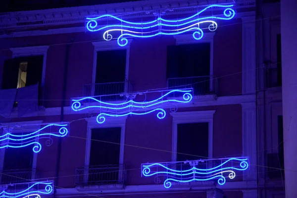 İtalya: Luci d'Artista, Noel ışıkları göster Salerno, Aralık 8,2018
