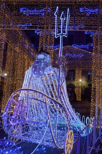 Italia Luci Artista Espectáculo Luces Navidad Salerno Diciembre 2018 — Foto de Stock