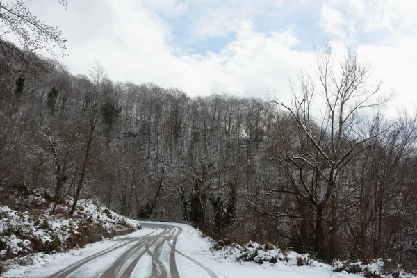 Paesaggio Montano Innevato Campania Gennaio 2019 — Foto Stock