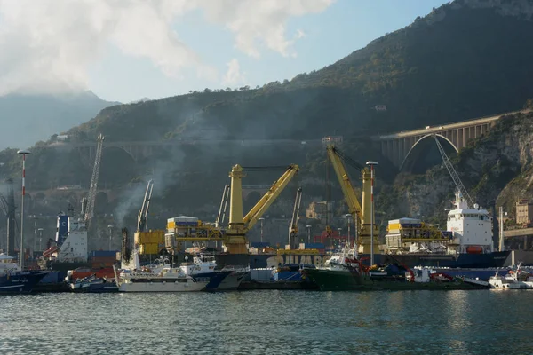 View Port Salerno Olaszország 2019 Február — Stock Fotó