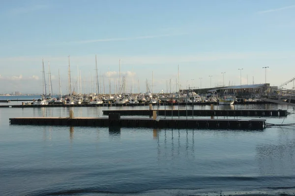 Vista Del Puerto Salerno Italia Febrero 2019 — Foto de Stock