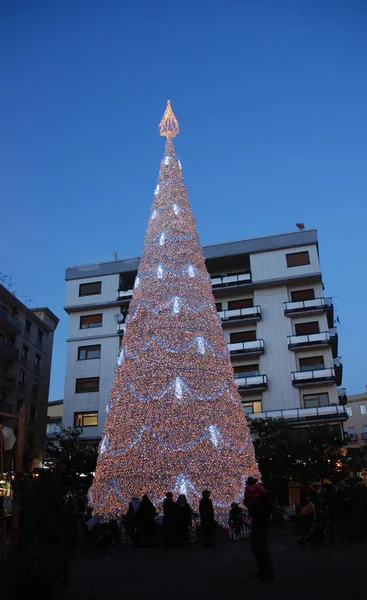 サレルノでは 2010 日のイタリア クリスマス ツリー — ストック写真