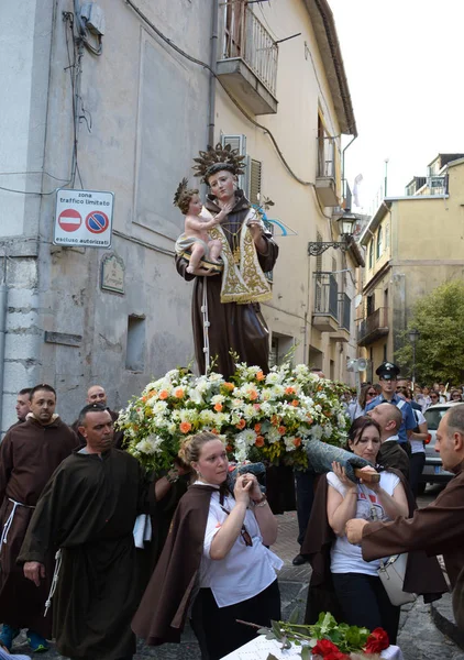 Italië Heilige Antonio Religieuze Processie Giffoni Valle Piana Juni 2019 — Stockfoto