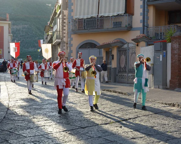 Itália Procissão Histórica Festival Medieval Giffoni Valle Piana Para Dom — Fotografia de Stock